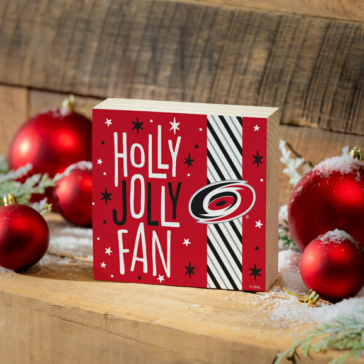 Carolina Hurricanes Block, Holiday, 6x6 - NHL Home
