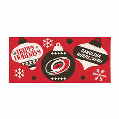 Carolina Hurricanes Holiday Flocked Coir Sassafras Switch Mat, 22"x10" - NHL