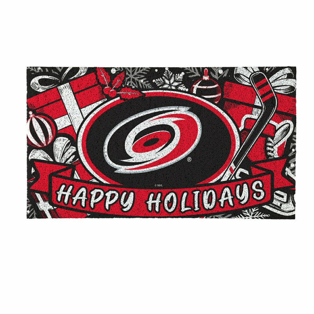 Carolina Hurricanes Holiday PVC Mat, 28"x16" - NHL