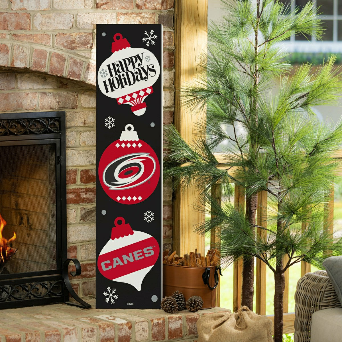 Carolina Hurricanes 47" Double Sided Leaner, Christmas - NHL Home