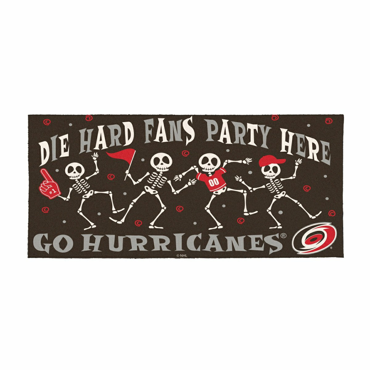 Carolina Hurricanes Flocked Coir Halloween Sassafras Switch Mat, 22"x1 - NHL
