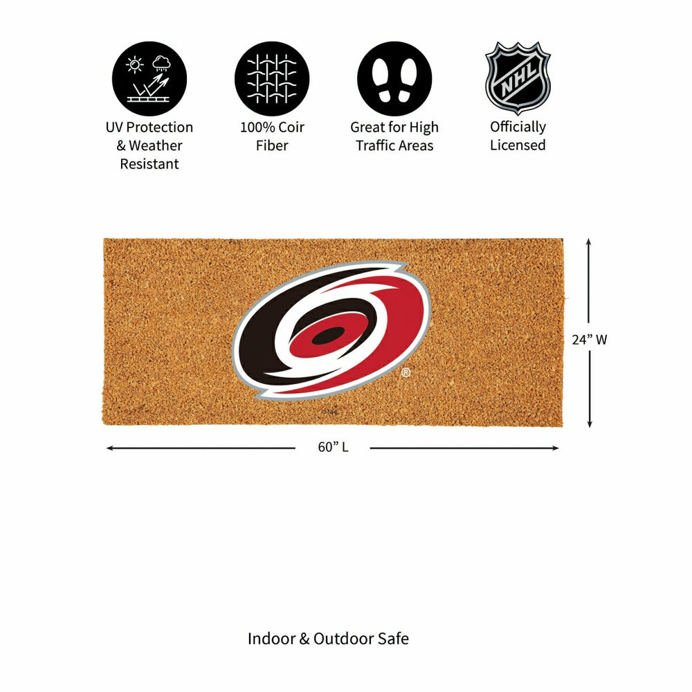 Carolina Hurricanes Extra Large Full Color Coir Mat, 60"x24" - NHL