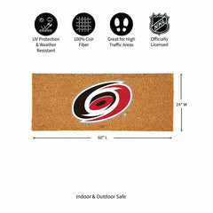 Carolina Hurricanes Extra Large Full Color Coir Mat, 60"x24" - NHL