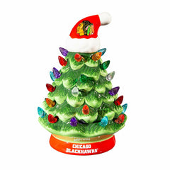 8" LED Ceramic Christmas Tree, Chicago Blackhawks - NHL Home
