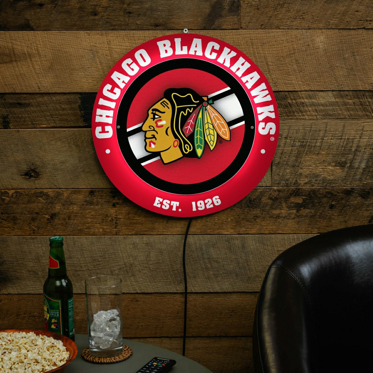 Chicago Blackhawks, Metal Lite, Round - NHL