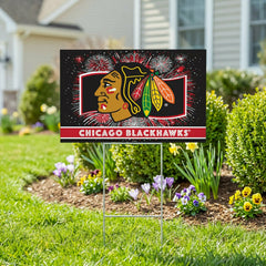 Chicago Blackhawks Yard Sign, Patriotic - NHL Home