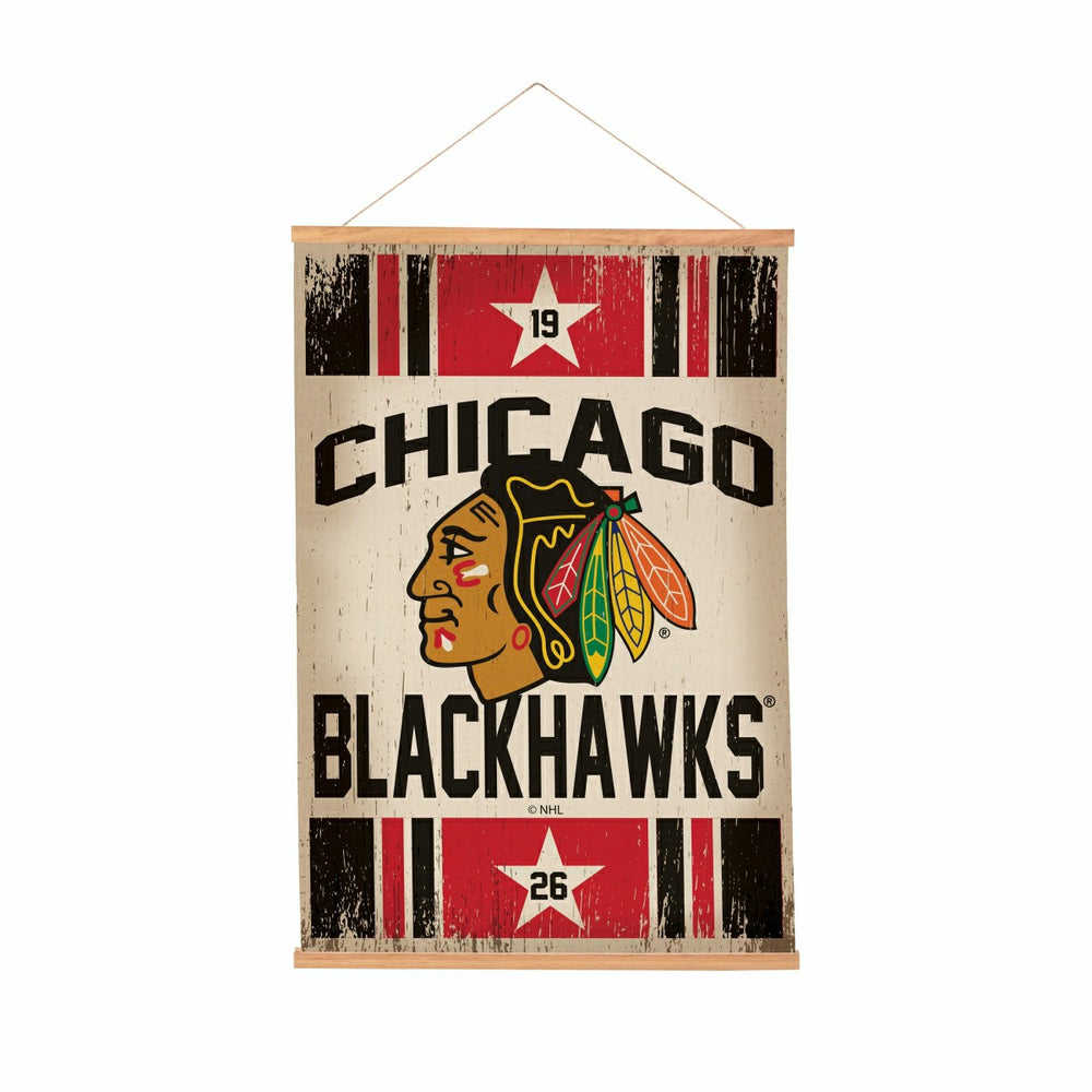 Chicago Blackhawks, Canvas Wall Tapestry, Medium, 36x24 - NHL Home