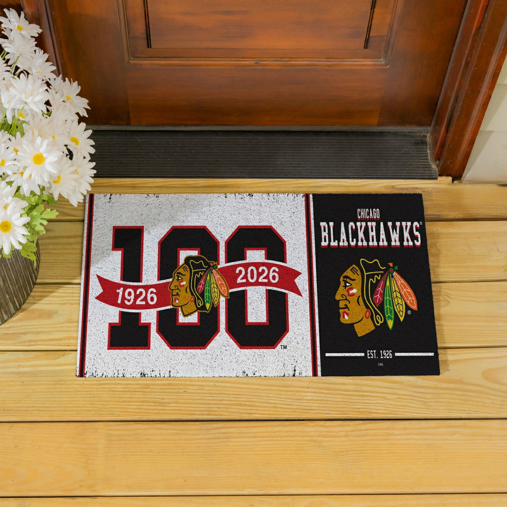 Chicago Blackhawks, 100 Anniversary Turf Mat, Color - NHL