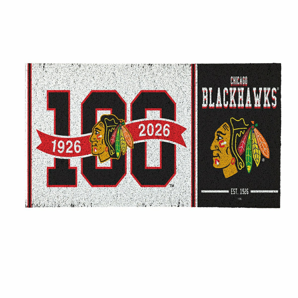 Chicago Blackhawks, 100 Anniversary Turf Mat, Color - NHL