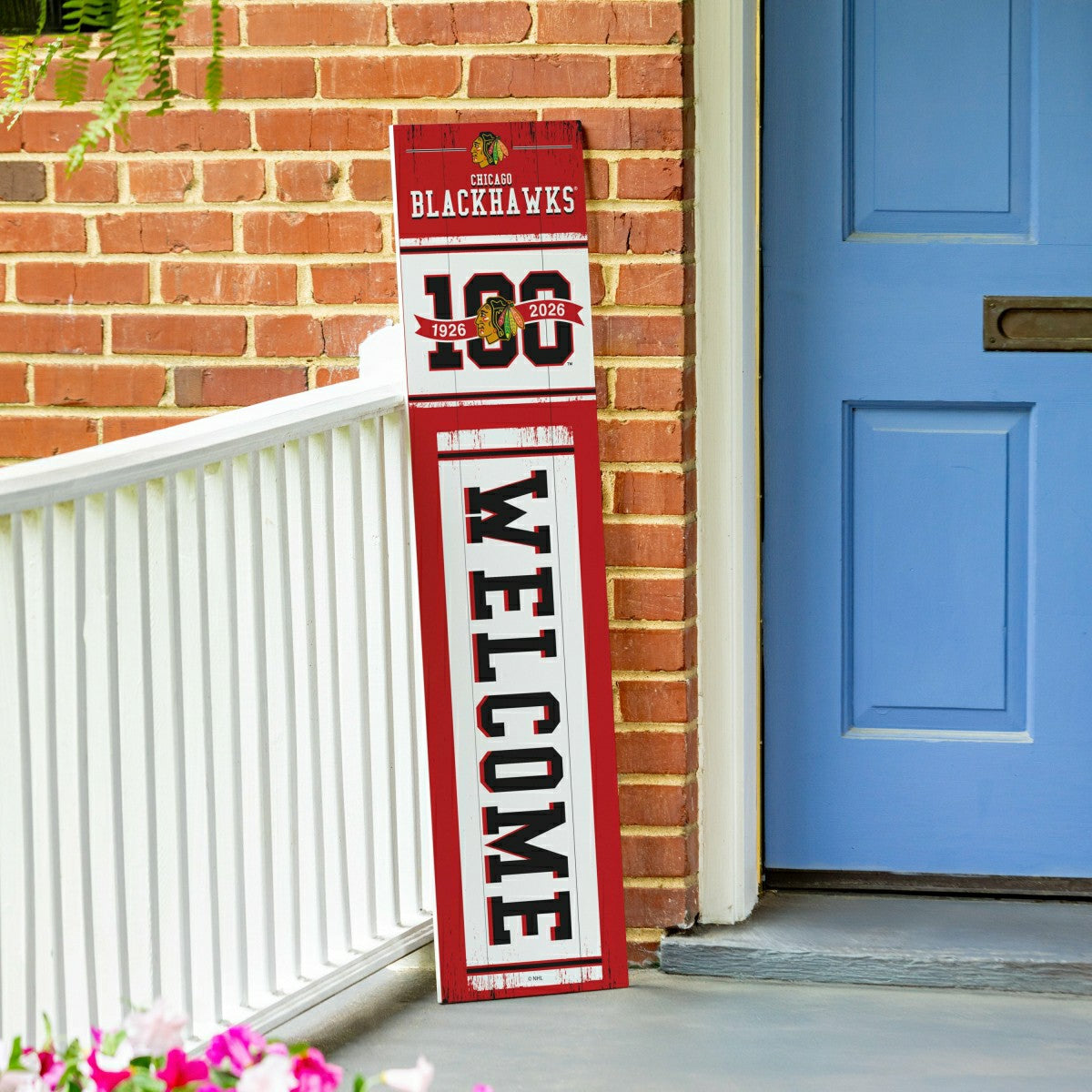 Chicago Blackhawks, 100 Anniversary Porch Leaner, 46" - NHL Home