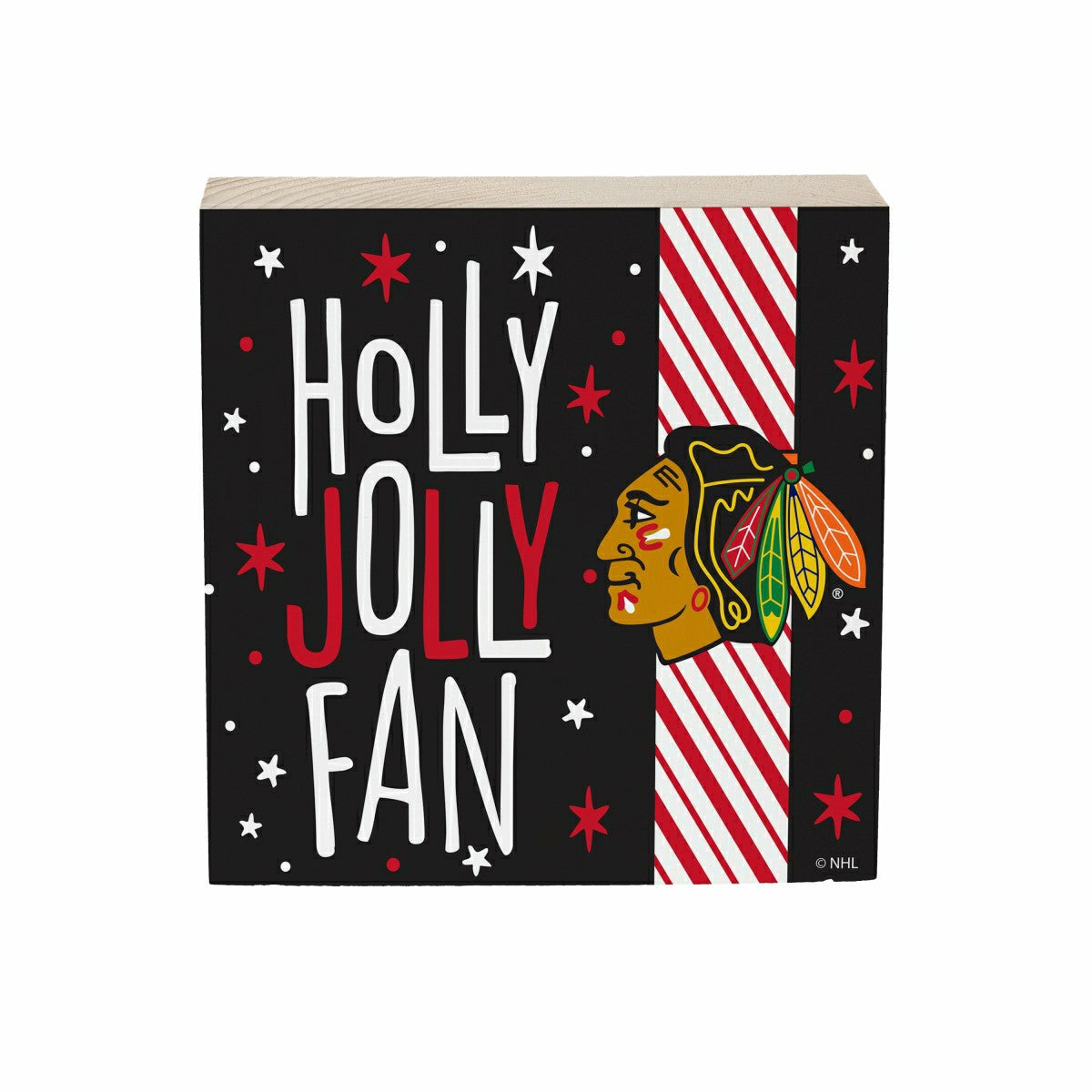 Chicago Blackhawks Block, Holiday, 6x6 - NHL Home