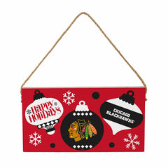 Chicago Blackhawks Holiday Wood Wall Sign, 6x11 - NHL Home