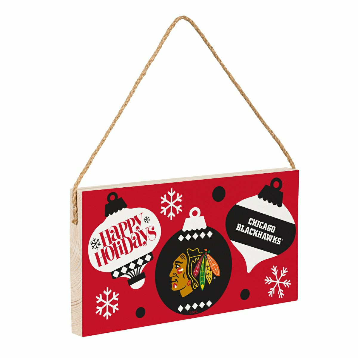 Chicago Blackhawks Holiday Wood Wall Sign, 6x11 - NHL Home