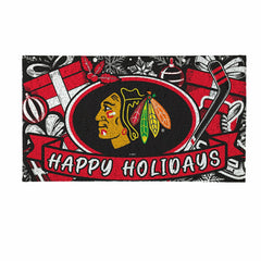 Chicago Blackhawks Holiday PVC Mat, 28"x16" - NHL