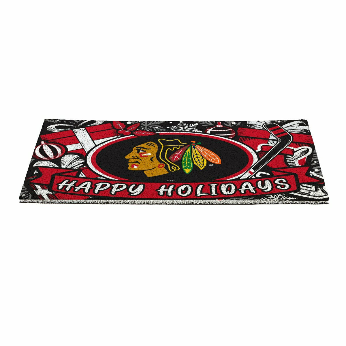Chicago Blackhawks Holiday PVC Mat, 28"x16" - NHL