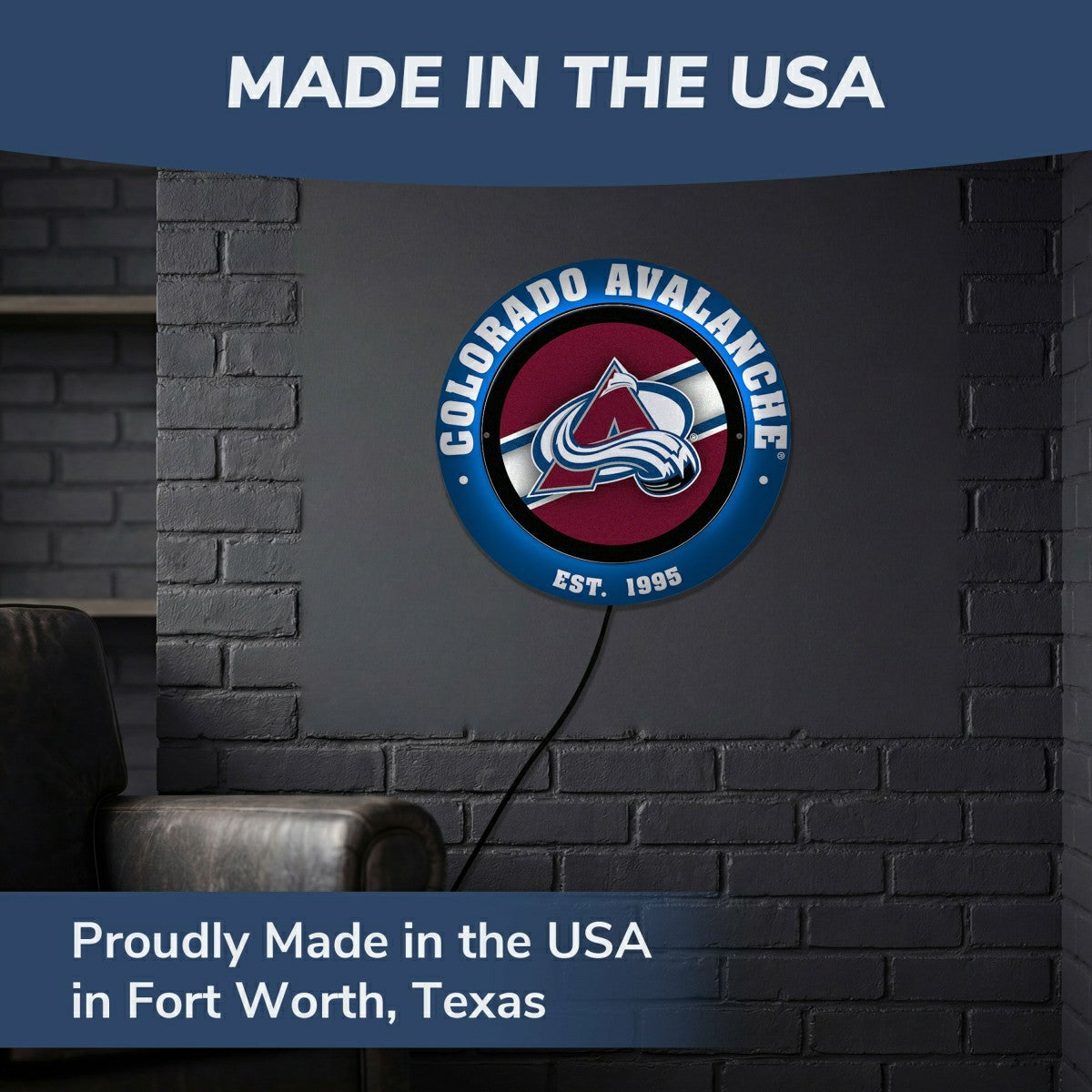 Colorado Avalanche, Metal Lite, Round - NHL