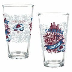 Colorado Avalanche 16oz Glass pint, Set of 2 - NHL Home