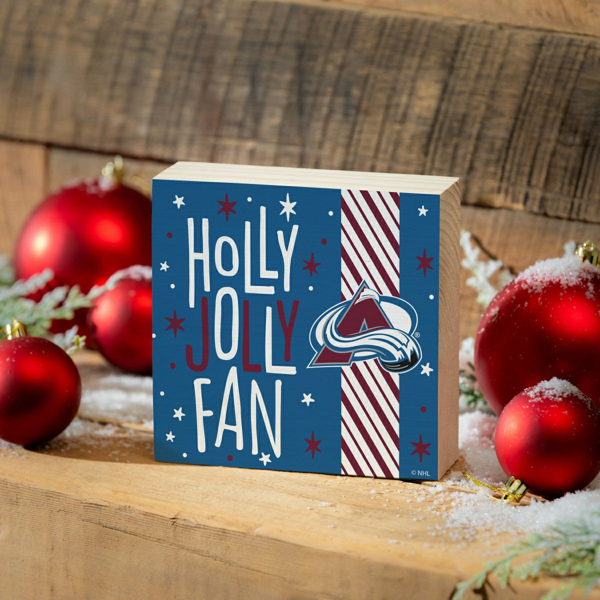 Colorado Avalanche Block, Holiday, 6x6 - NHL Home
