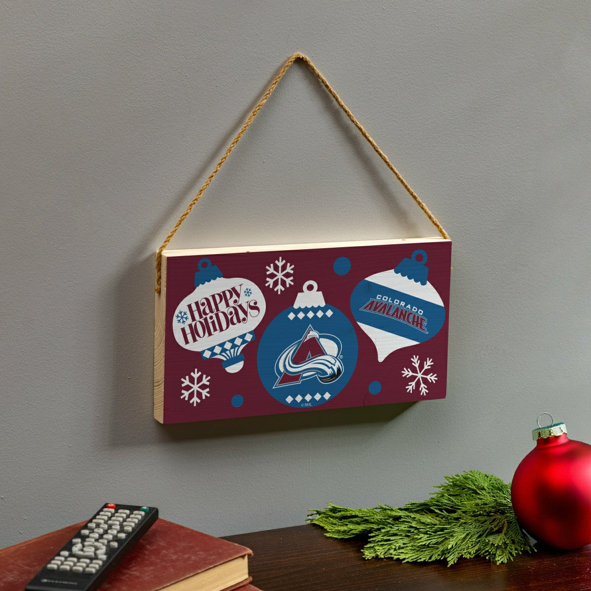 Colorado Avalanche Holiday Wood Wall Sign, 6x11 - NHL Home
