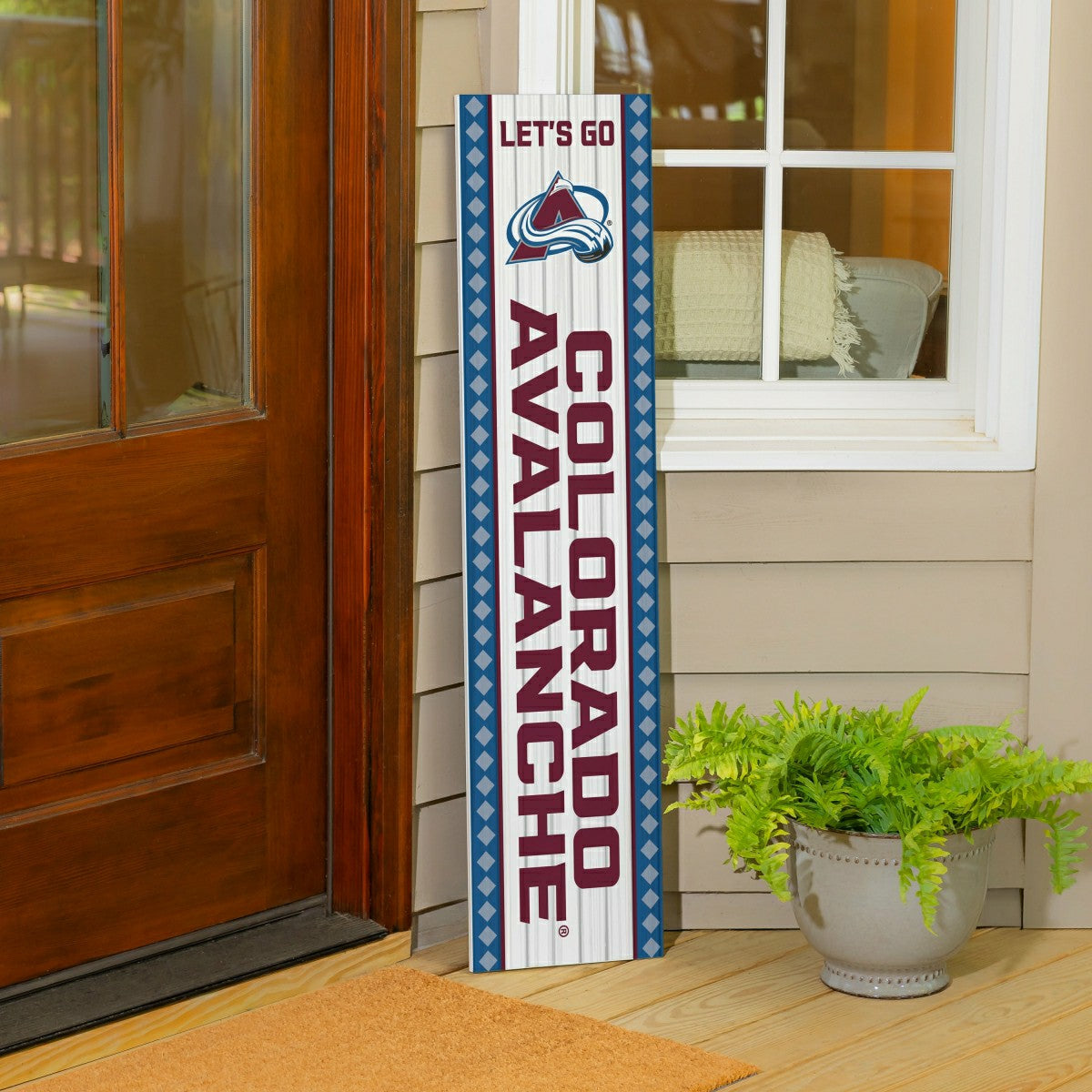 Colorado Avalanche 47" Double Sided Leaner, Christmas - NHL Home