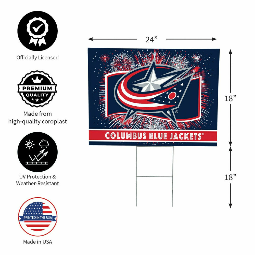 Columbus Blue Jackets Yard Sign, Patriotic - NHL Home