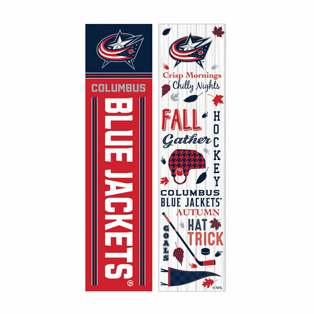 Columbus Blue Jackets 46" Double Sided Leaner, Fall Seasonal - NHL Home