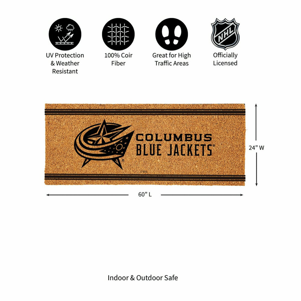 Columbus Blue Jackets Extra Large One Color Coir Mat, 60"x24" - NHL