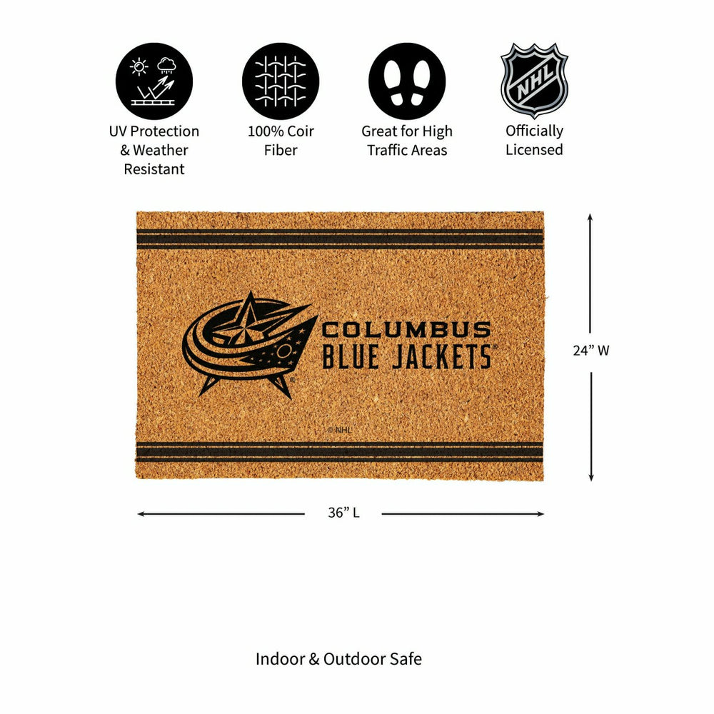 Columbus Blue Jackets Large One Color Coir Mat, 36"x24" - NHL