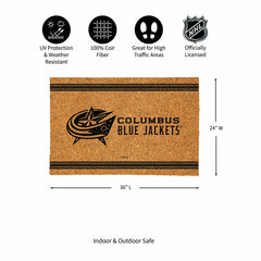 Columbus Blue Jackets Large One Color Coir Mat, 36"x24" - NHL