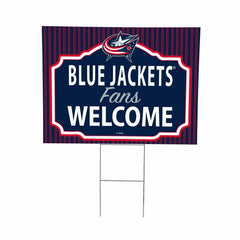 Columbus Blue Jackets Coroplast Yard Sign, "Fans Welcome" - NHL Home