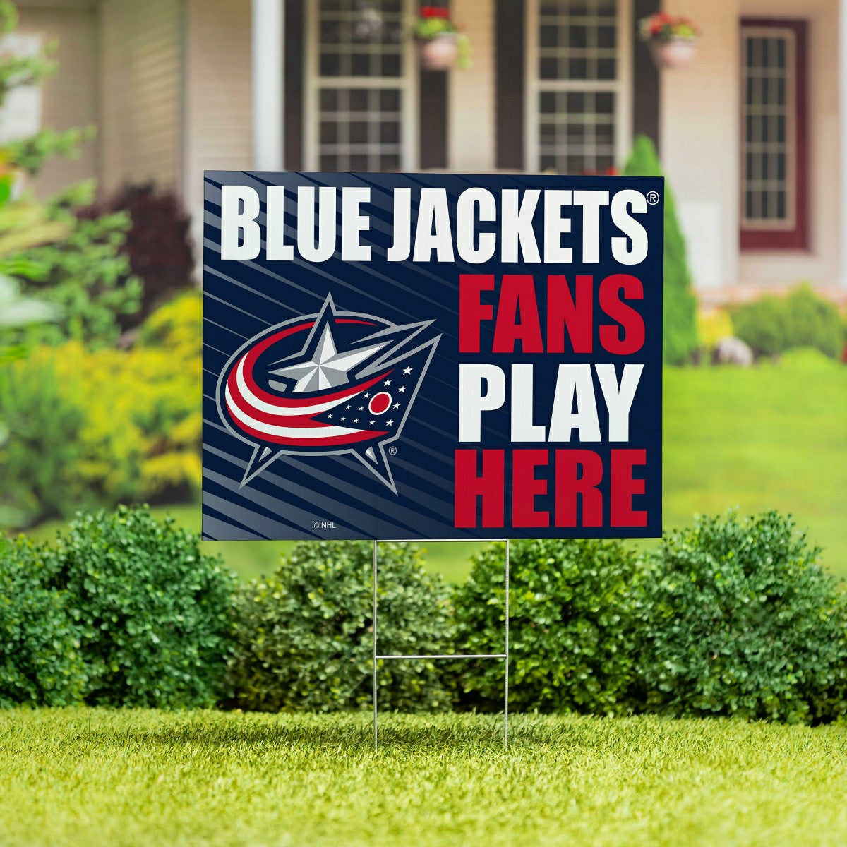 Columbus Blue Jackets Coroplast Yard Sign "Fans Play Here" - NHL Home