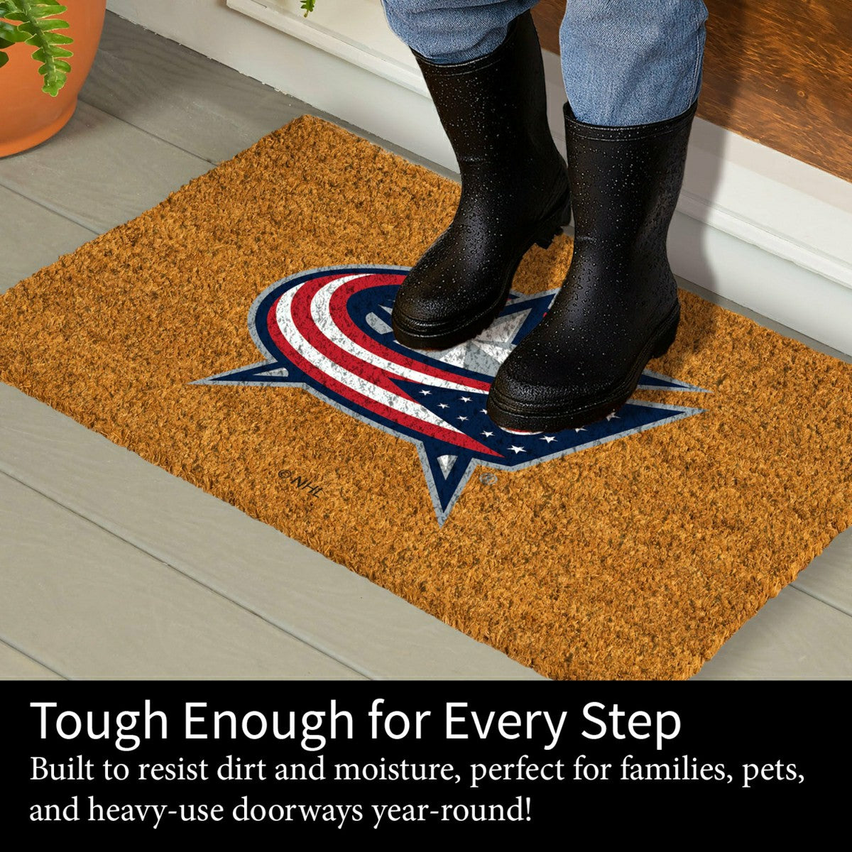 Coir Mat, 16"x28", Columbus Blue Jackets - NHL