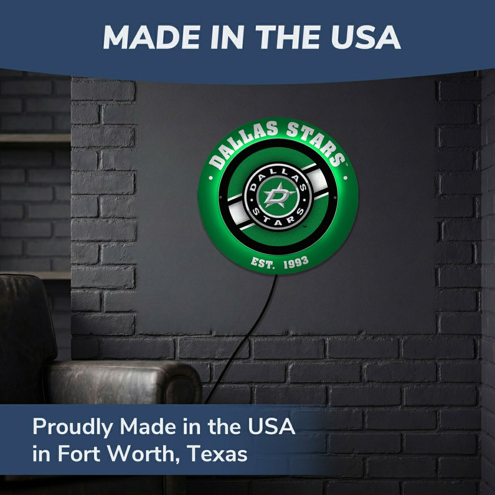 Dallas Stars, Metal Lite, Round - NHL