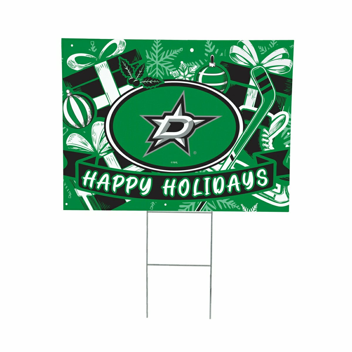 Dallas Stars Yard Sign, Holiday - NHL Home