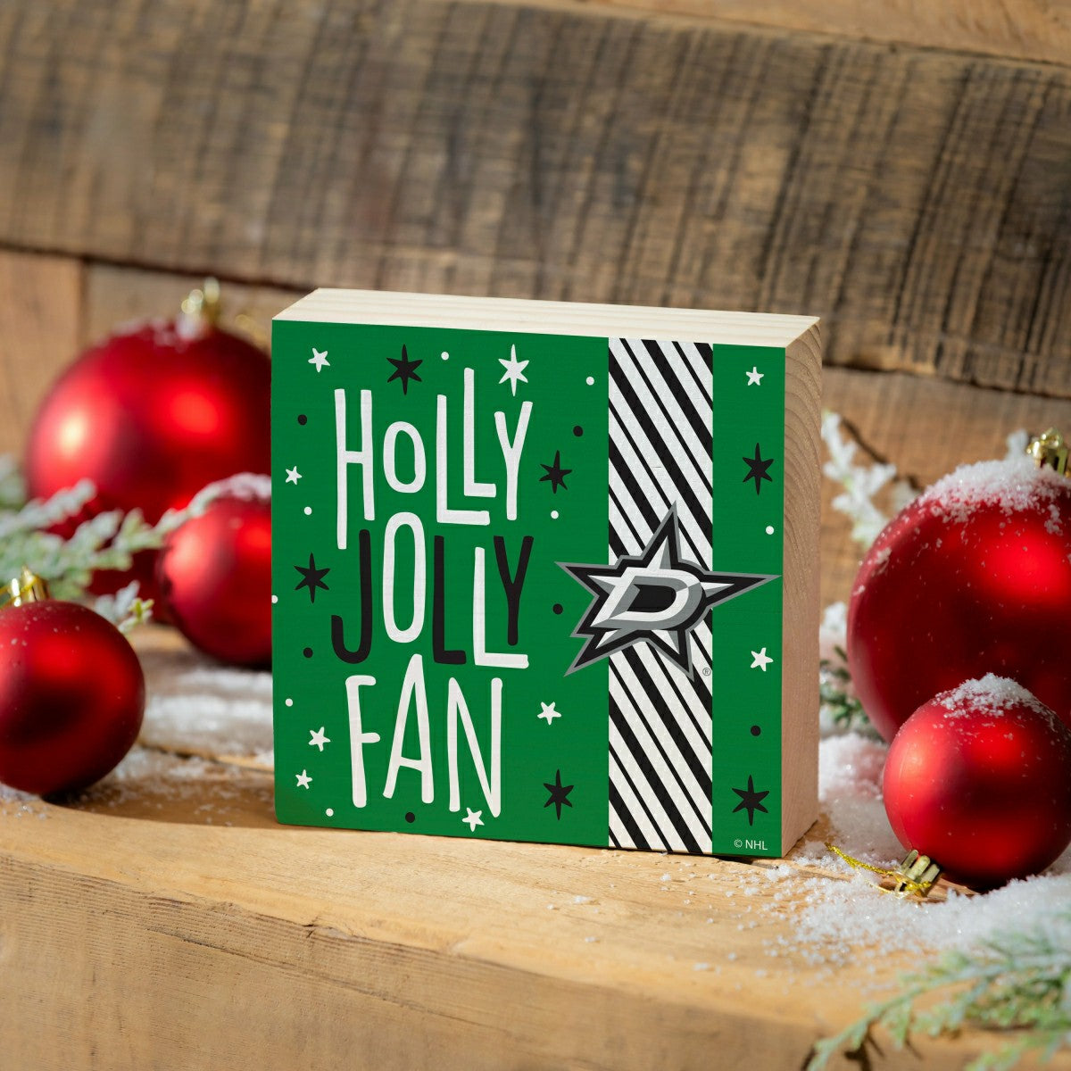Dallas Stars Block, Holiday, 6x6 - NHL Home
