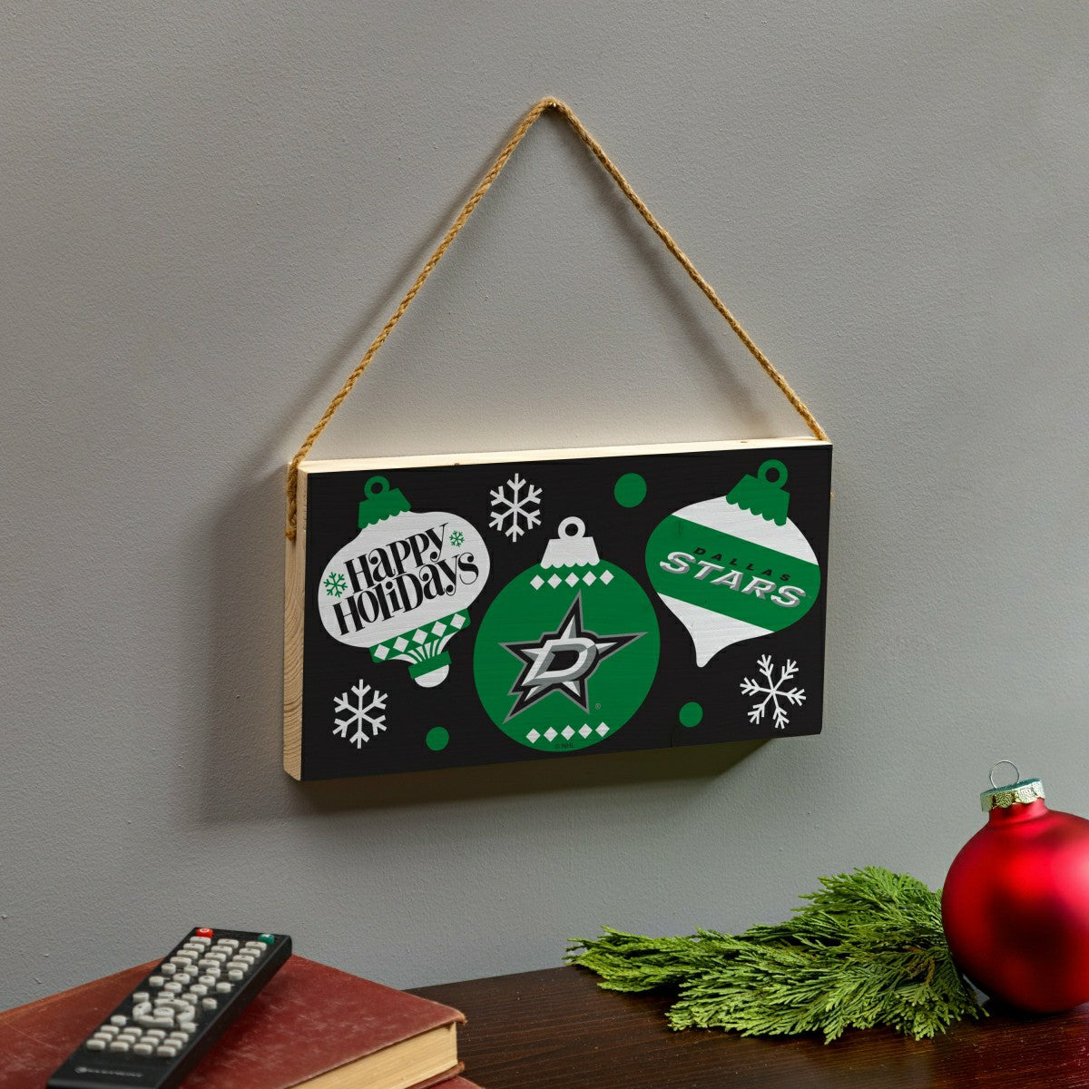 Dallas Stars Holiday Wood Wall Sign, 6x11 - NHL Home