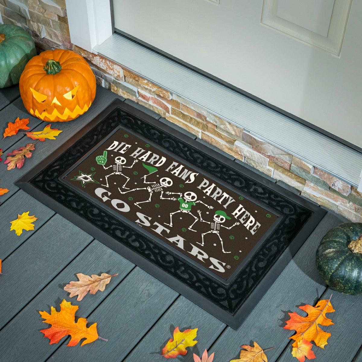 Dallas Stars Flocked Coir Halloween Sassafras Switch Mat, 22"x10" - NHL