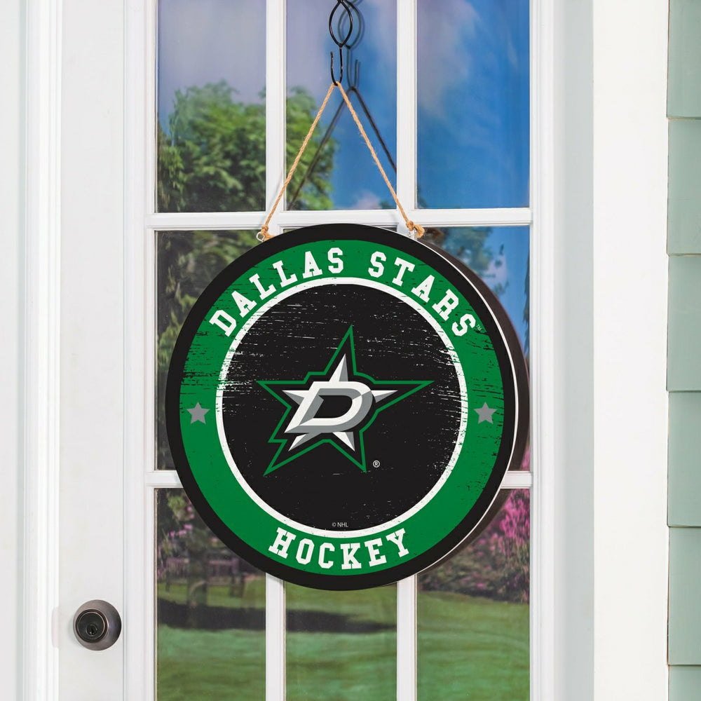 Dallas Stars Round Door Décor with Hanging Rope, 18x18 - NHL Home