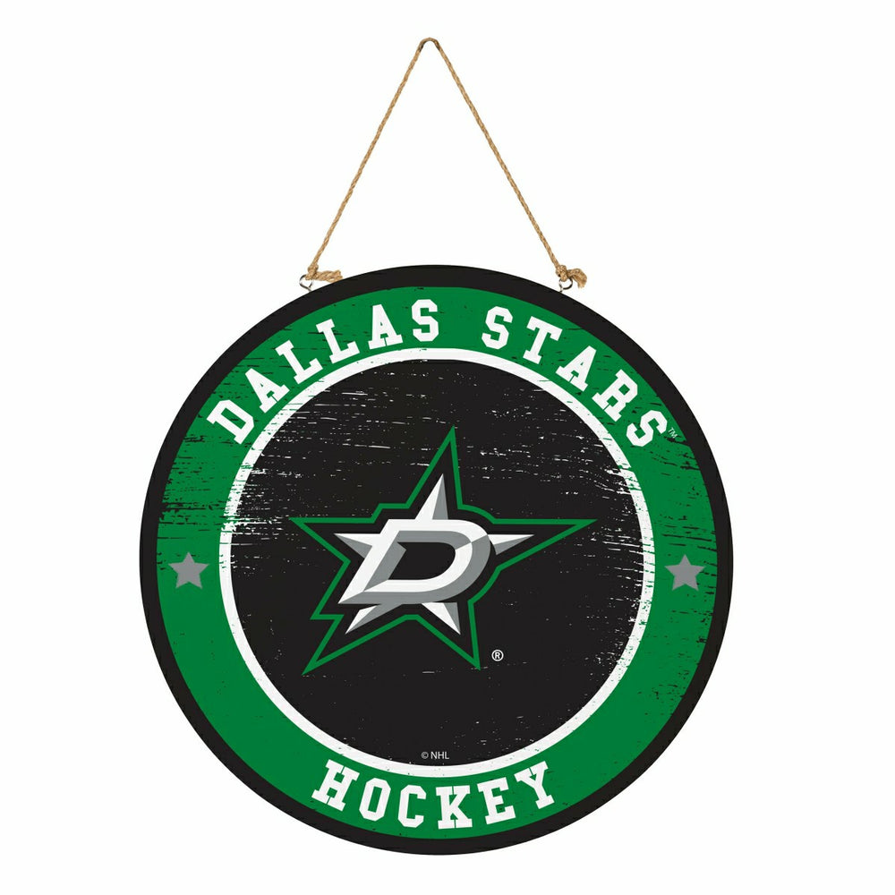 Dallas Stars Round Door Décor with Hanging Rope, 18x18 - NHL Home