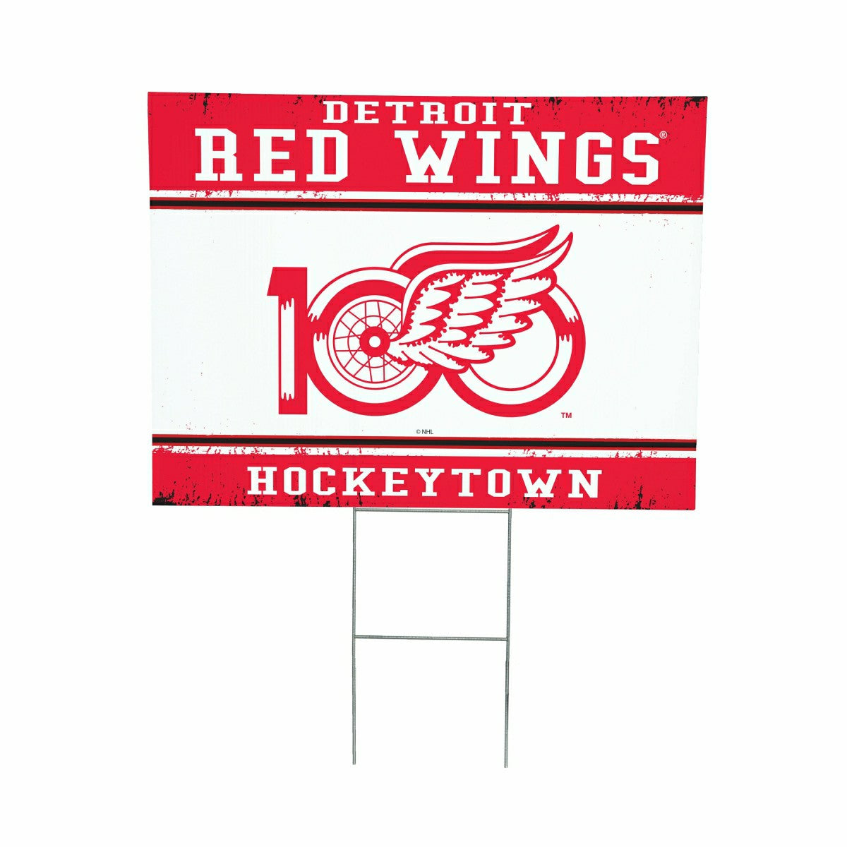 Detroit Red Wings, 100 Anniversary Cororplast Yard Sign - NHL Home