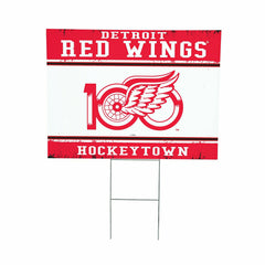 Detroit Red Wings, 100 Anniversary Cororplast Yard Sign - NHL Home