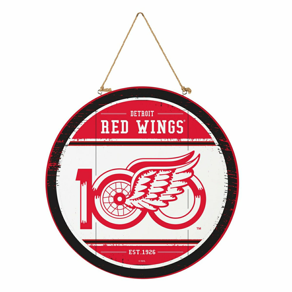 Detroit Red Wings,100 Anniversary Round Door Decor with Hanging Rope,  - NHL Home