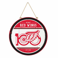 Detroit Red Wings,100 Anniversary Round Door Decor with Hanging Rope,  - NHL Home