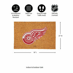 Detroit Red Wings Large Full Color Coir Mat, 36"x24" - NHL