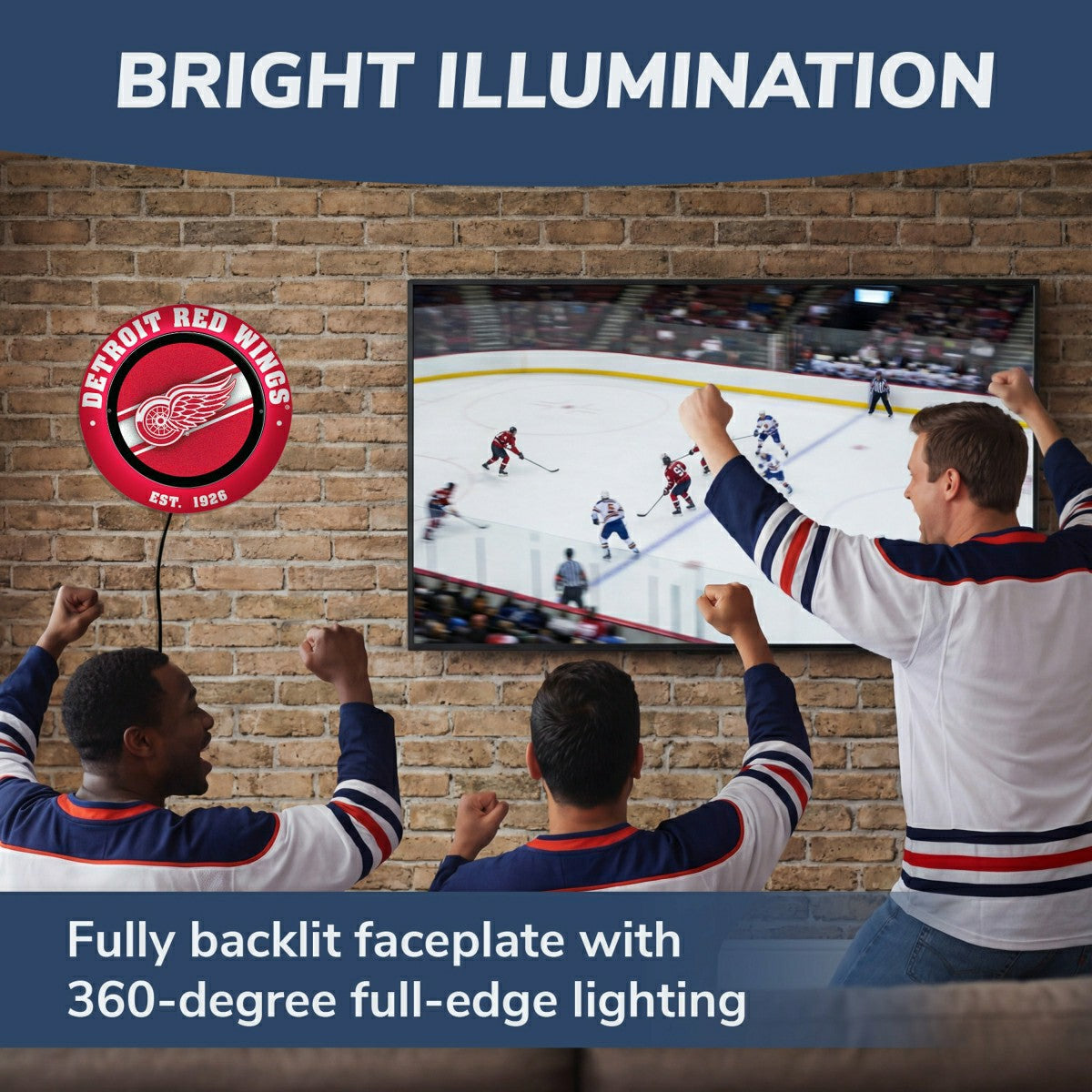 Detroit Red Wings, Metal Lite, Round - NHL