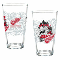 Detroit Red Wings 16oz Glass pint, Set of 2 - NHL Home