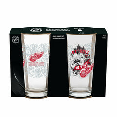 Detroit Red Wings 16oz Glass pint, Set of 2 - NHL Home