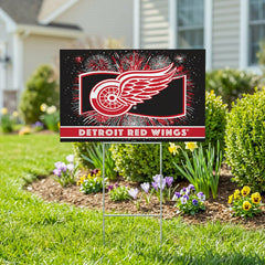 Detroit Red Wings Yard Sign, Patriotic - NHL Home