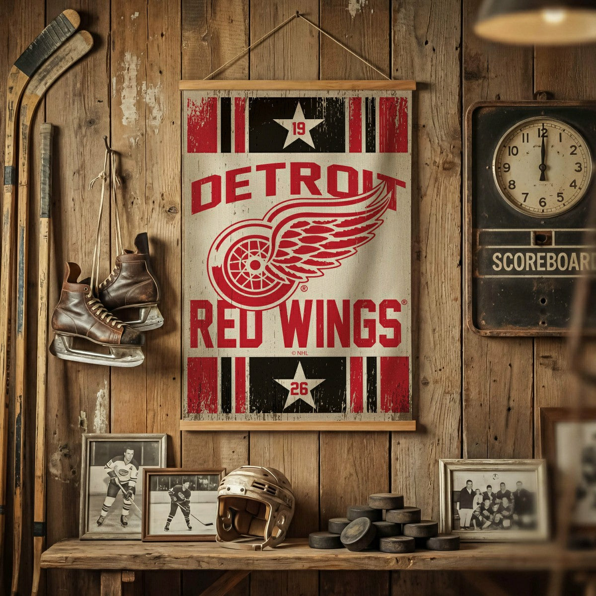 Detroit Red Wings, Canvas Wall Tapestry, Medium, 36x24 - NHL Home