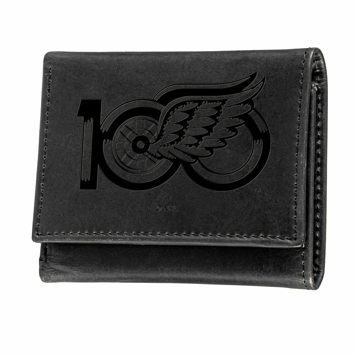 Detroit Red Wings, 100 Anniversary Wallet, Tri-fold, Black - NHL Home